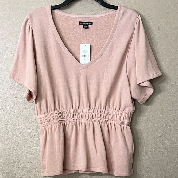 Saks Fifth Avenue V Neck Cotton Top Size M - Picture 1 of 4